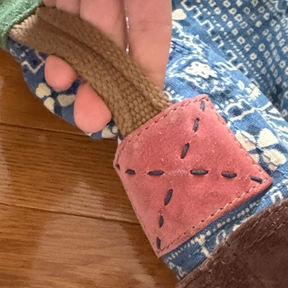 Lucky Brand Blue Paisley and Brown Suede Shoulder Bag - Picture 8 of 12